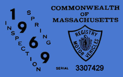 (image for) 1969 Massachusetts SPRING INSPECTION Sticker